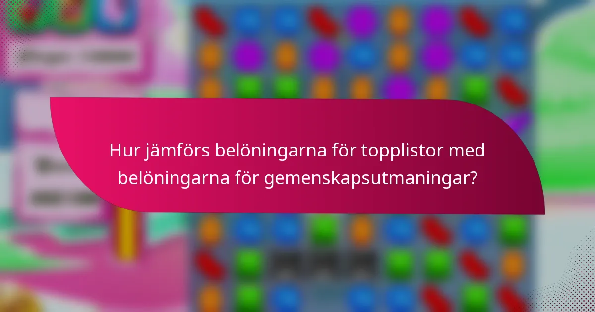Hur jämförs belöningarna för topplistor med belöningarna för gemenskapsutmaningar?