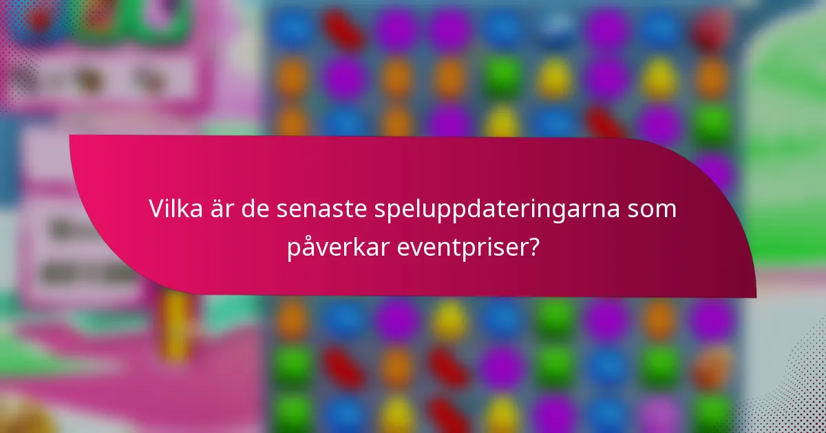 Vilka är de senaste speluppdateringarna som påverkar eventpriser?